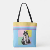 Tuxedo Cat Pastel Kleuren Roze Meisjes Naam Tote Bag (Achterkant)