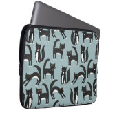 Tuxedo Cat Pattern Laptop Sleeve (Voorkant Rechts)