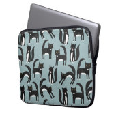 Tuxedo Cat Pattern Laptop Sleeve (Voorkant Links)