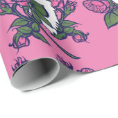 Tuxedo Cat Peony Floral Art Tuxie Cats Cadeaupapier (Rol Hoek)