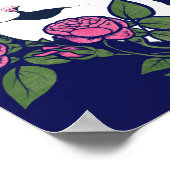 Tuxedo Cat Peony Floral Art Tuxie Cats Poster (Hoek)