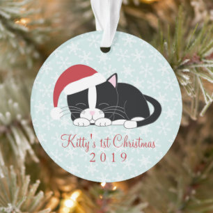 Tuxedo Cat Persoonlijke foto Kerstmis Ornament