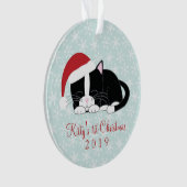 Tuxedo Cat Persoonlijke foto Kerstmis Ornament (voorkant)