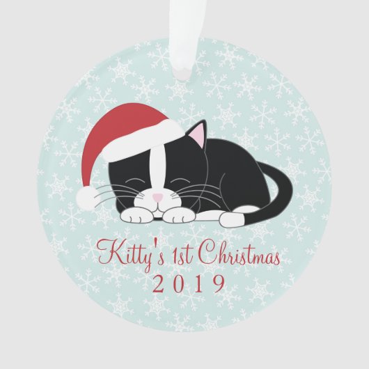 Tuxedo Cat Persoonlijke foto Kerstmis Ornament (voorkant)