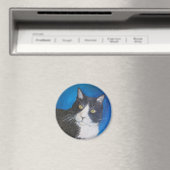 Tuxedo Cat Pet Art Custom Magnet (Insitu (Vaatwasser))