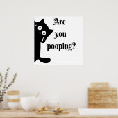 Tuxedo CAT poep je naar de badkamer Poster (Keuken)