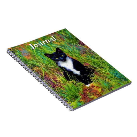 Tuxedo Cat Pop Art Journal Notitieboek (Rechterzijde)