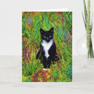 Tuxedo Cat Pop Art Note Kaart