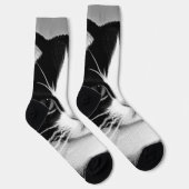 Tuxedo Cat Portrait Painting Poster Sokken (Rechts)