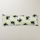 Tuxedo Cat Portrait Schilderen Schattigee Originel Lichaamskussen (Achterkant)