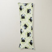 Tuxedo Cat Portrait Schilderen Schattigee Originel Lichaamskussen (Voorkant Verticaal)