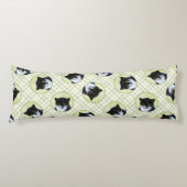 Tuxedo Cat Portrait Schilderen Schattigee Originel Lichaamskussen (Voorkant)