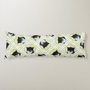 Tuxedo Cat Portrait Schilderen Schattigee Originel Lichaamskussen