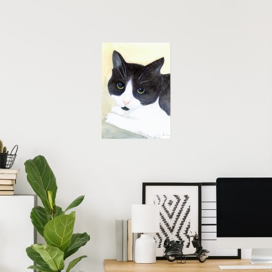 Tuxedo Cat Poster (Thuiskantoor)