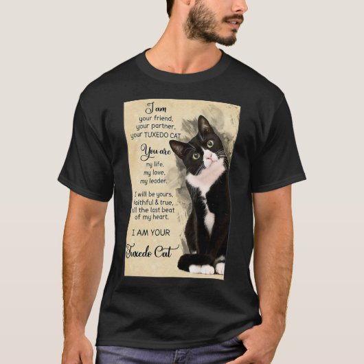 Tuxedo Cat Poster Poster T-shirt (Voorkant)