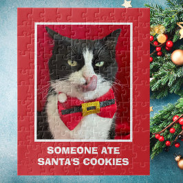 Tuxedo Cat Red Kerstpuzzel Legpuzzel