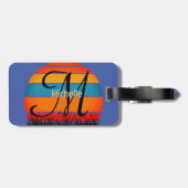 Tuxedo Cat Retro Style Sunset Bagagelabel (Achterkant horizontaal)