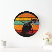 Tuxedo Cat Retro Style  Sunset Grote Klok (Huis)