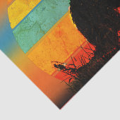 Tuxedo Cat Retro Style Sunset Tissuepapier (Detail)