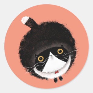 Tuxedo Cat Ronde Sticker