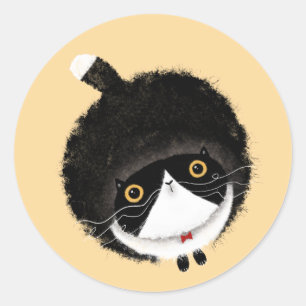 Tuxedo Cat Ronde Sticker