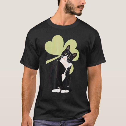 Tuxedo Cat Saint St Patrick S Paddy S Day Cat T-shirt (Voorkant)