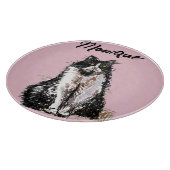 Tuxedo Cat Schattige Cats Zwart Wit Pastelroze Snijplank (Hoek)