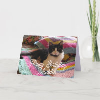 Tuxedo Cat Schattige met gehaakte tapijt Kaart