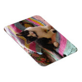 Tuxedo Cat Schattige met gehaakte tapijt Kaart Magneet (Rechterzijde)