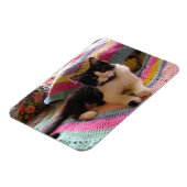 Tuxedo Cat Schattige met gehaakte tapijt Kaart Magneet (Linkerzijde)