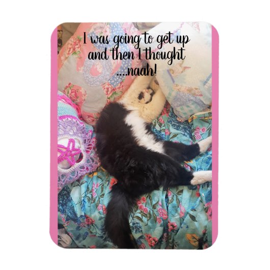 Tuxedo Cat Slapeping Funny Gezegde cats Magnet Magneet (Verticaal)