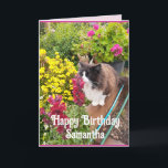 Tuxedo Cat Snuffelen Bloemen Grappige Verjaardag K Kaart<br><div class="desc">Tuxedo Cat and Flowers Floral foto Rozen in Daisies Verjaardag Kaart,  met volledig  naam. Stuur een kaart die geniet van de kleur,  vorm en schoonheid van natuur. Een kleine glimlach op een kaartje!</div>
