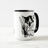 Tuxedo Cat Switchblade Attitude Mug by Phil Elmore Mok (Voorkant rechts)