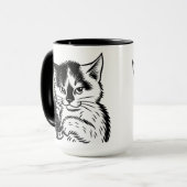 Tuxedo Cat Switchblade Attitude Mug by Phil Elmore Mok (Voorkant links)