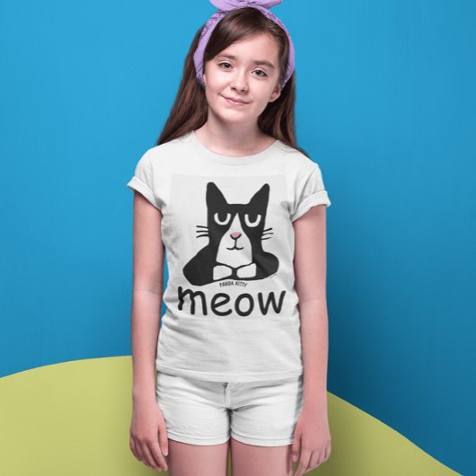 TUXEDO CAT t-shirts, Panda Kat KINDER MEOW T-shirt