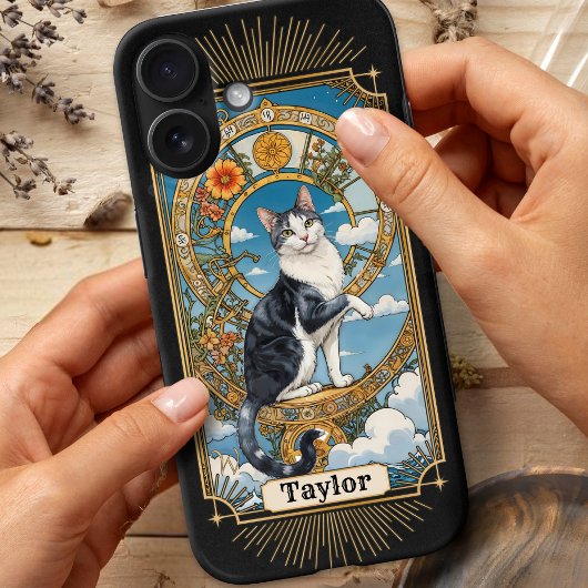 Tuxedo Cat Tarot Kaart Gepersonaliseerde iPhone 16 Case-Mate iPhone Case