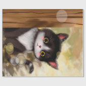 Tuxedo Cat | Toestemming kat Cadeaupapier (Vlak)