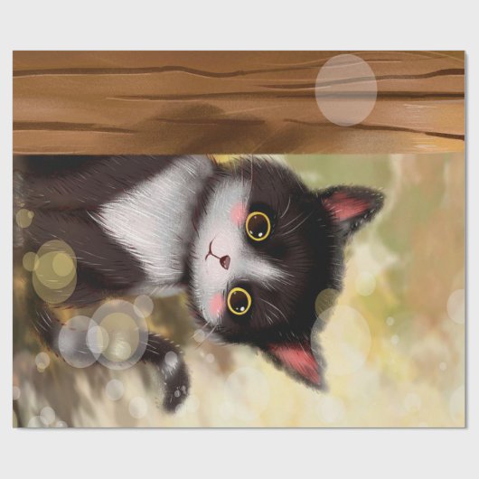 Tuxedo Cat | Toestemming kat Cadeaupapier (Vlak)