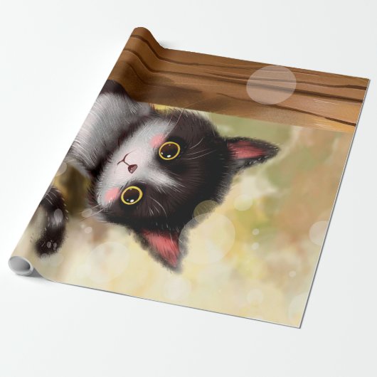 Tuxedo Cat | Toestemming kat Cadeaupapier (Uitgerold)
