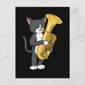 Tuxedo Cat Tuba Gifts Women Man marching Band Tuba Briefkaart (Voorkant)