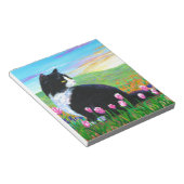 Tuxedo Cat Tulips Creationarts Notitieblok (Schuin)