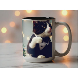 Tuxedo Cat Tweekleurige Koffiemok