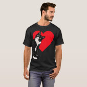 Tuxedo Cat Valentijnsdag Heart Cat T-shirt (Voorkant volledig)
