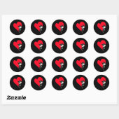 Tuxedo Cat Valentine Heart For Kitten And Animal L Ronde Sticker (Vel)