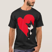 Tuxedo Cat Valentine Heart For Kitten And Animal L T-shirt (Voorkant)
