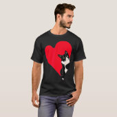 Tuxedo Cat Valentine Heart For Kitten And Animal L T-shirt (Voorkant volledig)