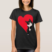 Tuxedo Cat Valentine Heart For Kitten And Animal L T-shirt (Voorkant)
