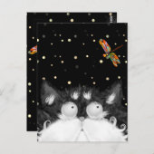 Tuxedo Cat Veroverd door Dragonfly Briefkaart (Voorkant / Achterkant)