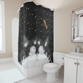 Tuxedo Cat Veroverd door Dragonfly Douchegordijn (In situ)