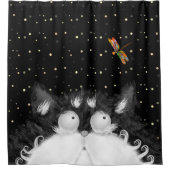 Tuxedo Cat Veroverd door Dragonfly Douchegordijn (Voorkant)